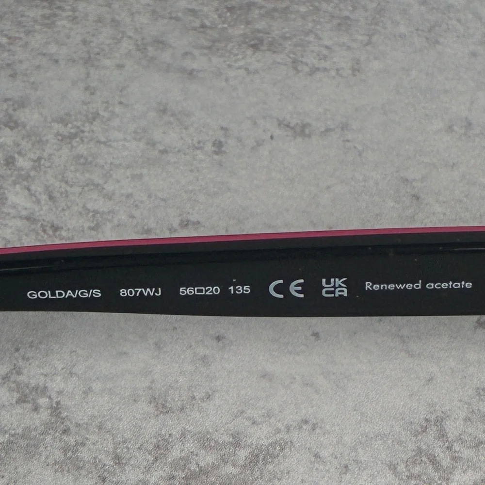 Kate Spade Goldie Polarized Sunglasses Black Pink Trim 807WJ 56mm NWT